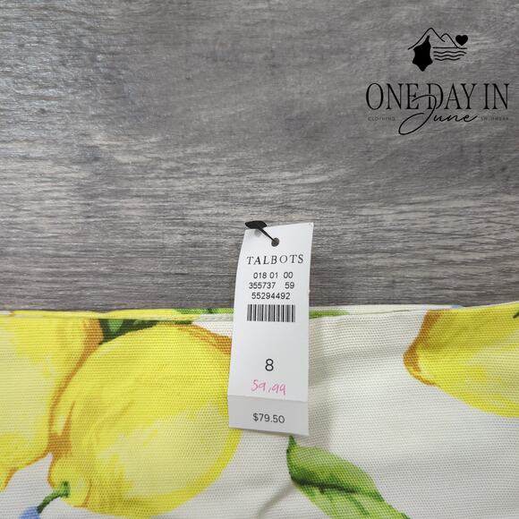 Talbots Lemons Mini Skirt Size 8 - Picture 2 of 5